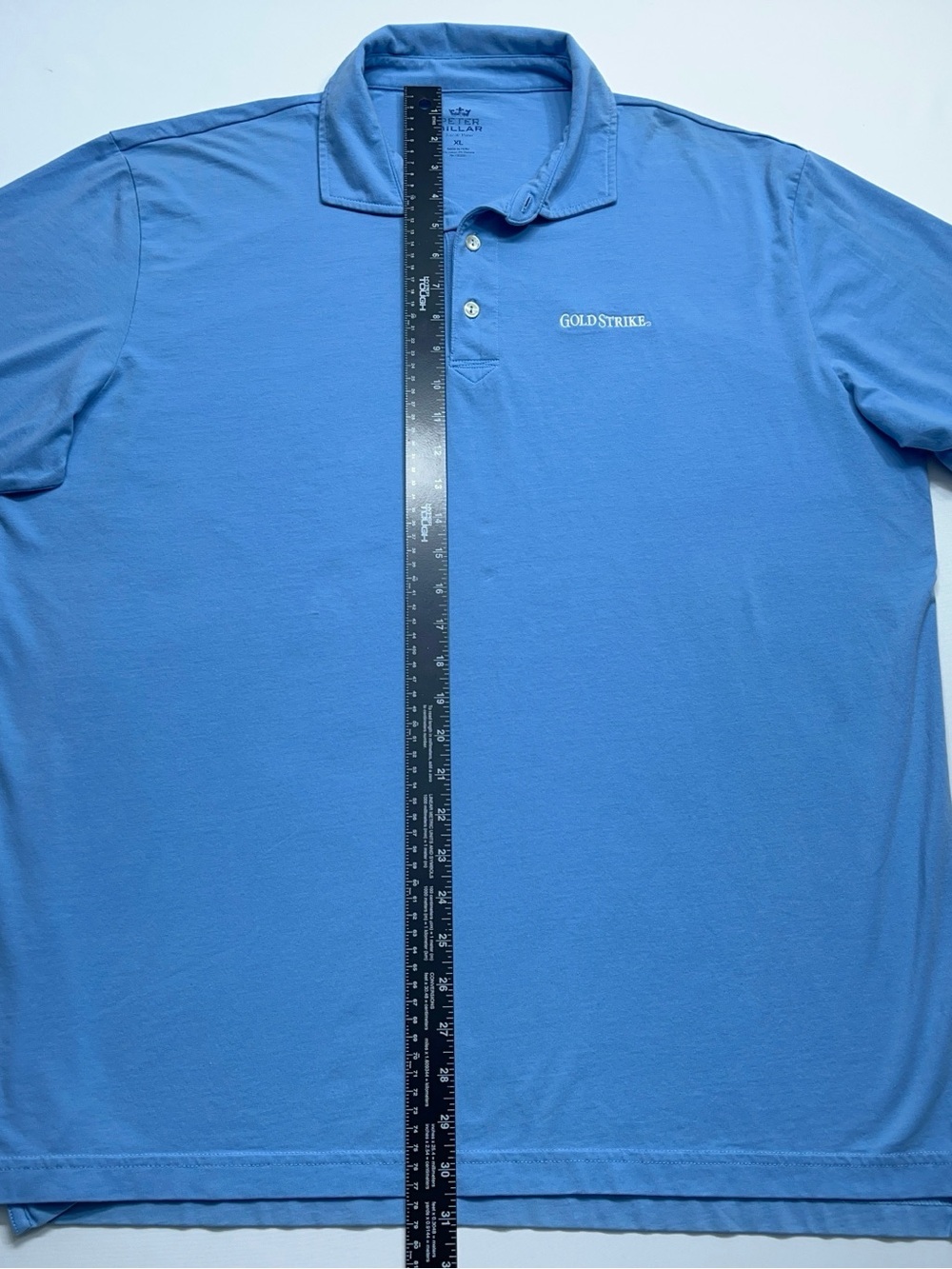 Peter Millar Seaside Wash Polo Shirt Mens Size XL Blue Crown Logo Goldstrike - Picture 8 of 13